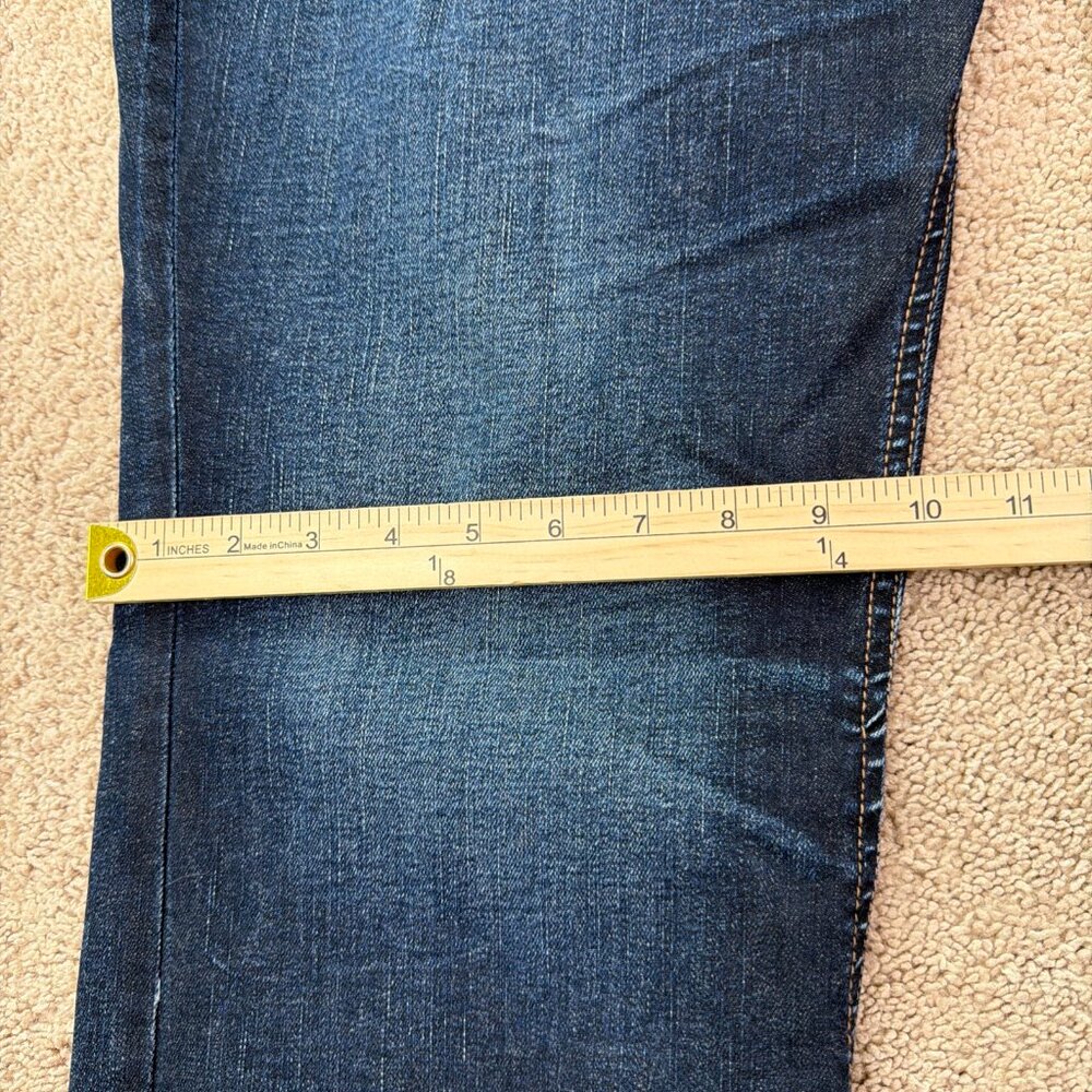 Silver Jeans Womens 31 Blue Dark Wash Stretch Denim Elyse Slim Boot Mid Rise - Picture 5 of 9